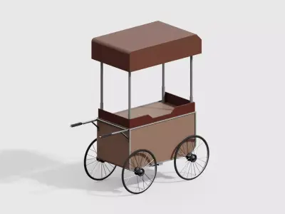 Sales Shopping Cart Low-poly 3D model