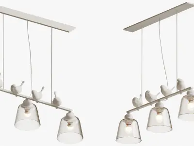 SUSPENDED LUMINAIR PROVENCE BIRD PENDANT LINE 3 3D model