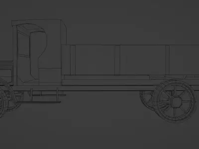 White Truck  Low-poly 3D model