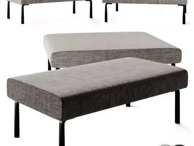 Et al AMBIT Backless fabric bench seating 3D model