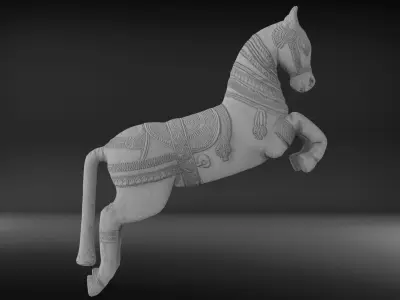 Sculpture of horse  Low-poly 3D model