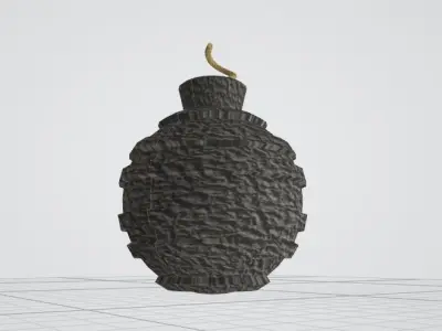 Lowpoly Lined Bomb Free low-poly 3D model
