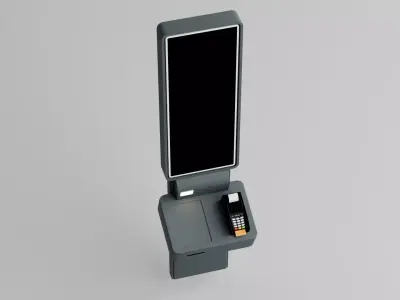 Self-Service Payment Kiosk 3D Model Free low-poly 3D model