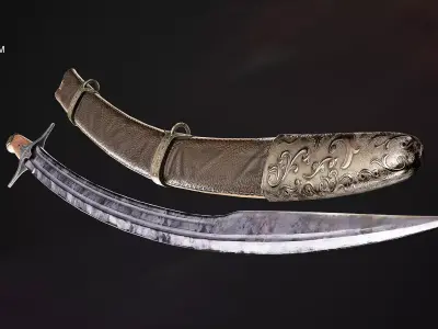 Medieval Saber Low-poly 3D model