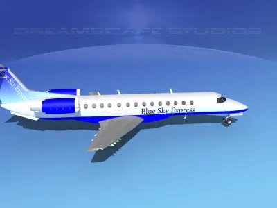 Embraer ERJ-135 Blue Skies Express 3D model