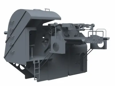 Type 89 40 caliber 12cm high angle gun 3D model