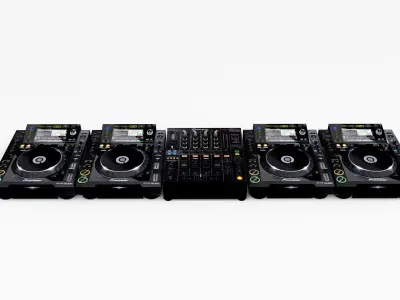  Pioneer CDJ DJM booth set 