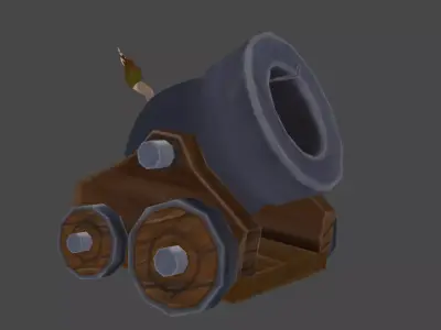 Cannon - game asset Free low-poly 3D model