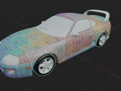 BEAT UP SPORT CAR Free low-poly 3D model