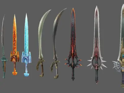 weapon sword Low-poly 3D model