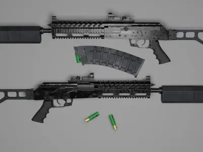SAIGA 12 CUSTOM Low-poly 3D model