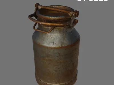 Rusty Metal Milk Churn 3D Model Low-poly 3D model