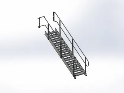 Industrial Staircase Assembly 3D model