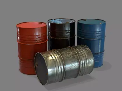 Steel Barrel Low-poly 3D model purchase