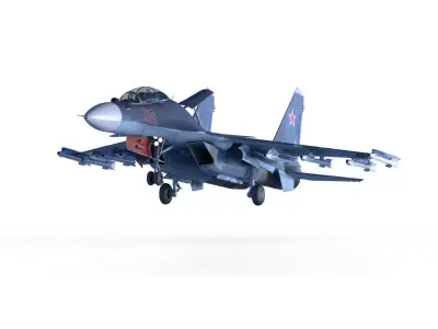 Soukhoi Su-30 Rigged Animated With Weapons Game Ready Low-poly 3D model