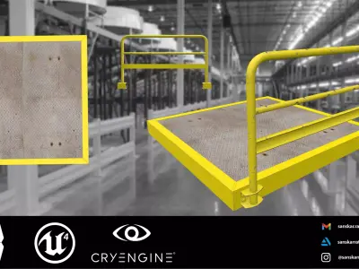 Guard rail  Low-poly 3D model