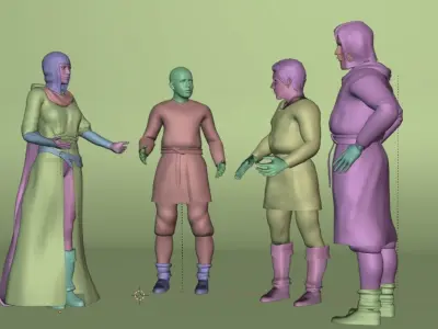 medieval human pack Low-poly 3D model