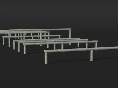 Low Training Obstacles Shabby 3D model