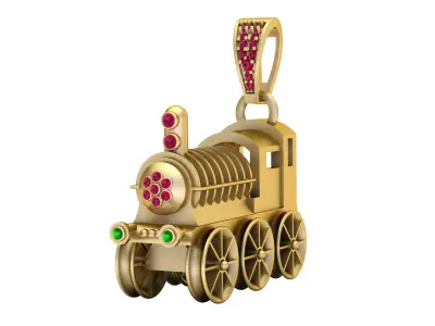 3D GOLD TRAIN PENDANT  3D print model