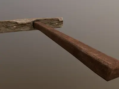 Pickaxe - Stone Low-poly 3D model