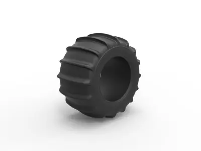 Dune buggy rear tire 6 Scale 1 to 25 3D print model