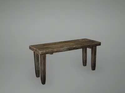 Viking Barrel Bench Stool Low Poly Game Ready Low-poly 3D model