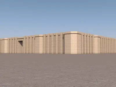 Low Poly Medieval Walls Low-poly 3D model
