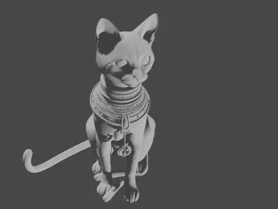 Pharaoh Cat Statue 3D Model Free low-poly 3D model