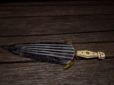 Short sword Cinquedea Low-poly 3D model