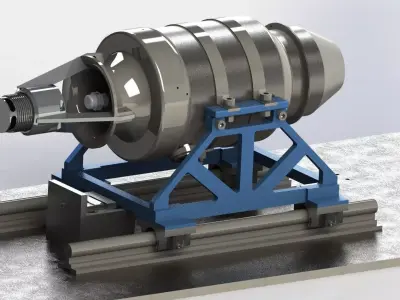 Turbojet engine Test Bed Free 3D model