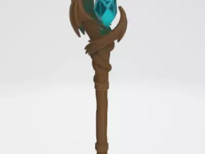magic stick with dragon stone 3D model