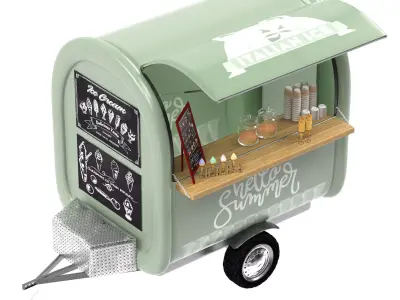 Foodtruck iceCream green 3D model