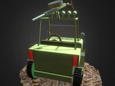 Cartoon Jeep Low-poly 3D model