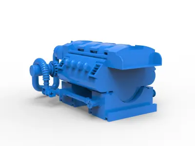 TwinTurbo Engine 3D print model