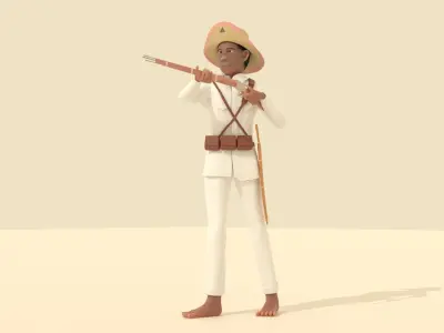 Filipino Katipunan Soldier Low-poly 3D model