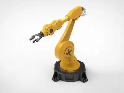 Industrial robot arm Low-poly 3D model order