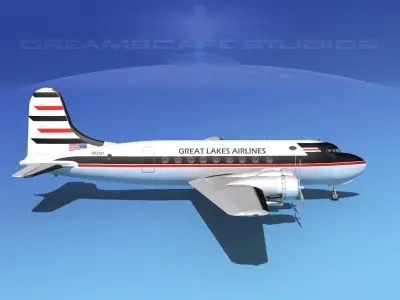 Douglas DC-4 Great Lakes Airlines 3D model