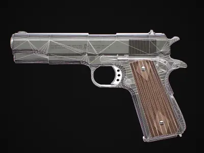 Colt 1911 Hand Gun Low-poly 3D model