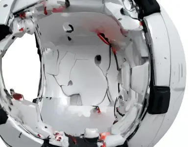 Damaged SciFi Containment Pod Low-poly 3D model