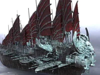 Cthulhu Airship 2 ships  3D model