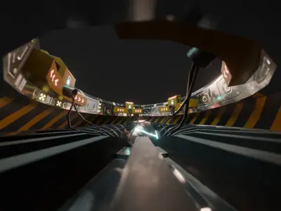 Underground Nuclear Power Plant Reactor SciFi Low Poly Gameready Low-poly 3D model