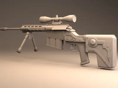 Gun 3D Lowpoly Model  3D model
