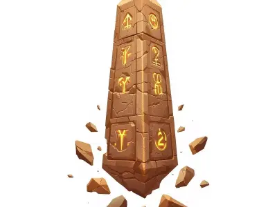 Floating Stone Obelisk 3D Model V02 Low-poly 3D model