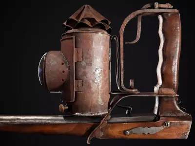 Pistol - flashlight Low-poly 3D model