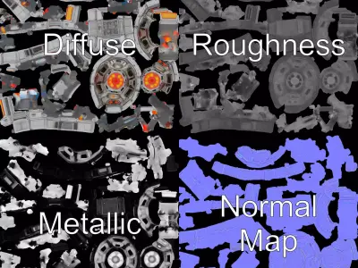 Futuristic Energy Core Model Pack Low-poly 3D model