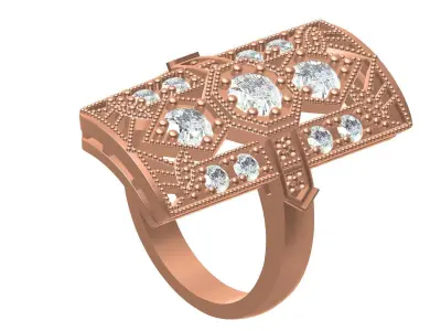 Antique Art Deco Wedding Ring For Men 3D print model