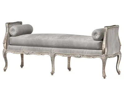 firstdibs provincial bench and pouf art 6234 3D model