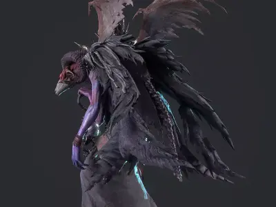 sheep-headed wizard Low-poly 3D model