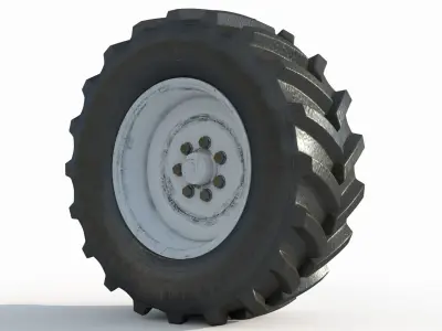 Tractor wheel Rim Tire 3D model