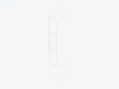 Locker - Laminate - High Base - Tall - 3 Door Low-poly 3D model